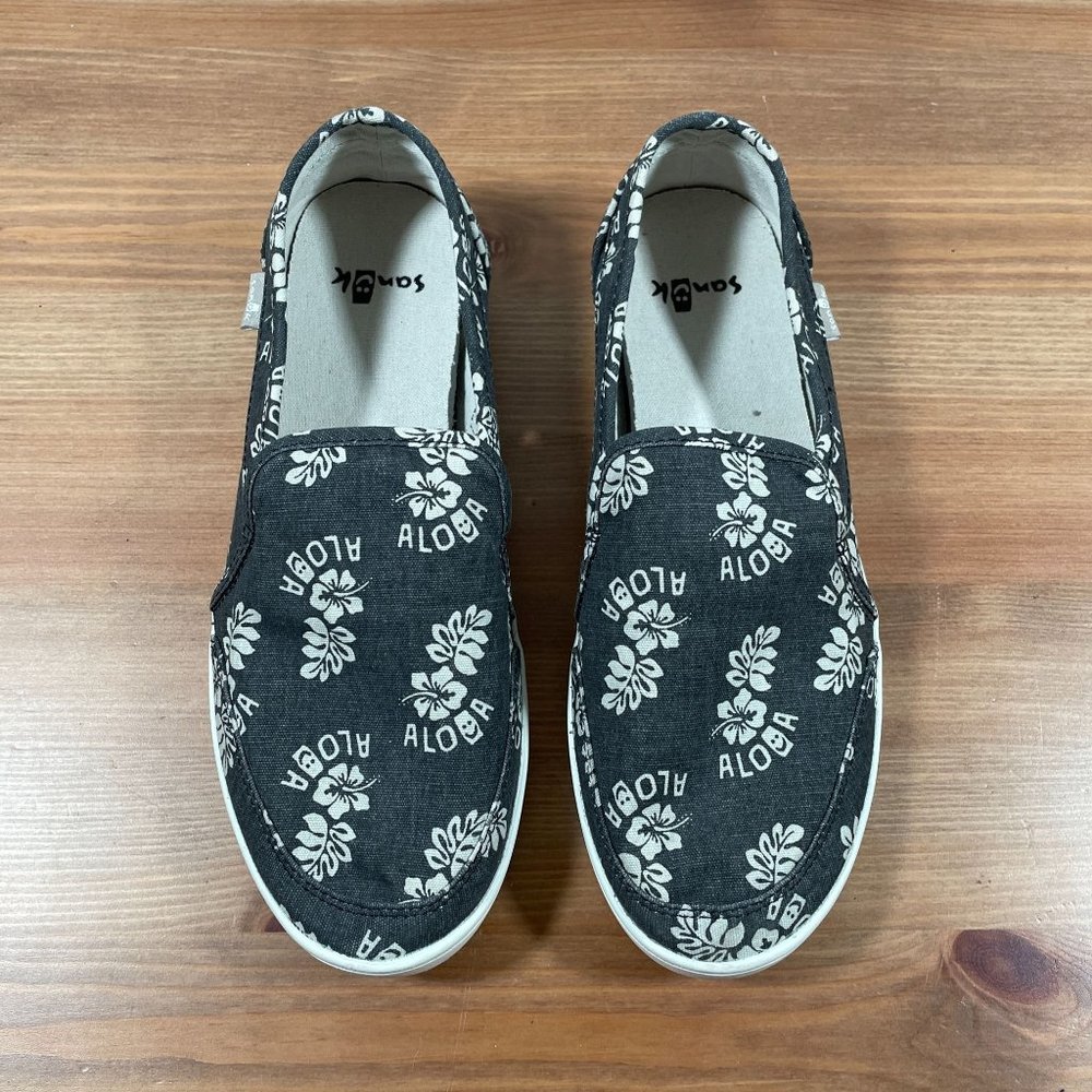 Sanuk Size 6 Women's Pair O Dice Prints Hawaii Tropical Shoes Flats - EUC